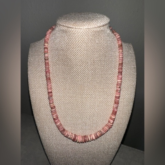 Rhodochrosite bead necklace by Jay King - Picture 2 of 13